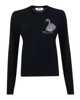 джемпер с отделкой стразами MSGM