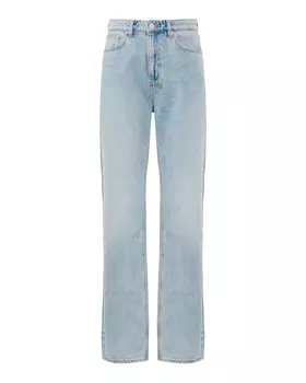джинсы прямого кроя из плотного денима голубого цвета KSUBI