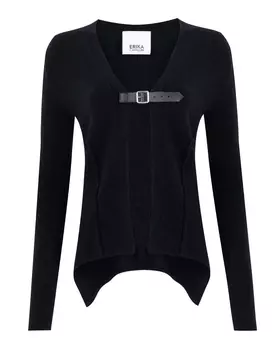 кардиган с кожаной застежкой Erika Cavallini