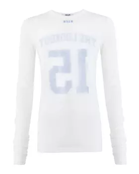 лонгслив с вывернутым на изнанку эффектом MSGM