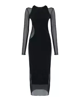 платье с вставками из полупрозрачного материала MALLONI