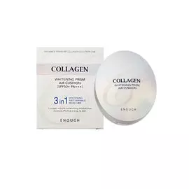 Пудра для светлой кожи со сменным блоком ENOUGH Collagen Whitening Moisture Two Way Cake SPF30 PA+++