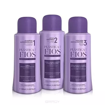 Cadiveu Professional, Plastica Dos Fios Набор для кератинового выпрямления волос Кадевью Professional, 60/60/60 мл