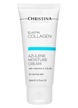 Christina, Elastin Collagen Azulene Moisture Cream Увлажняющий крем с витаминами A, E и гиалуроновой кислотой для нормальной кожи Кристина Эластин, коллаген, азулен, 250 мл