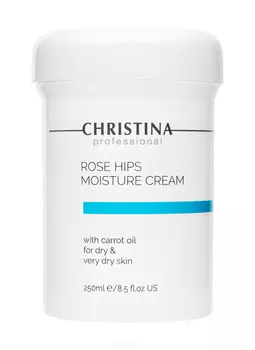 Christina, Elastin Collagen Rose Hips Moisture Cream with Carrot Oil for dry and very dry skin Увлажняющий крем с маслом моркови для сухой и очень сухой кожи «Шиповник» Кристина, 250 мл