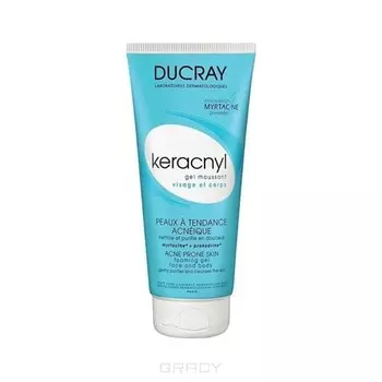 Ducray, Очищающий пенящийся гель "Keracnyl" для лица и тела, 400 мл