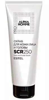 Estel, Alpha Homme Скраб для кожи лица и головы Эстель Face and Scalp Scrub, 250 мл