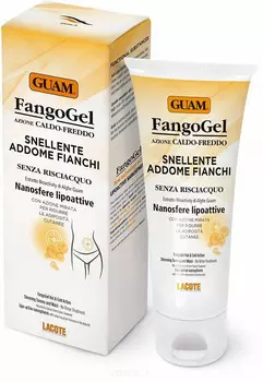 Guam, Гель для живота и талии антицеллюлитный контрастный с липоактивными наносферами FANGOGEL, 150 мл