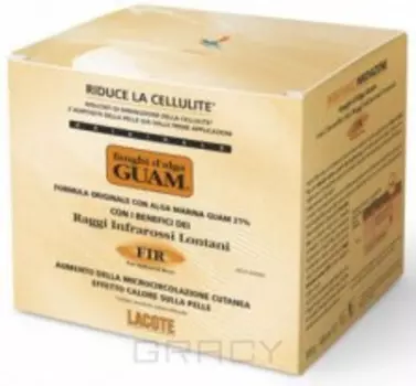 Guam, Маска антицеллюлитная для массажа в душе с разогревающим эффектом микрокристаллами Турмалина FIR, 500 гр
