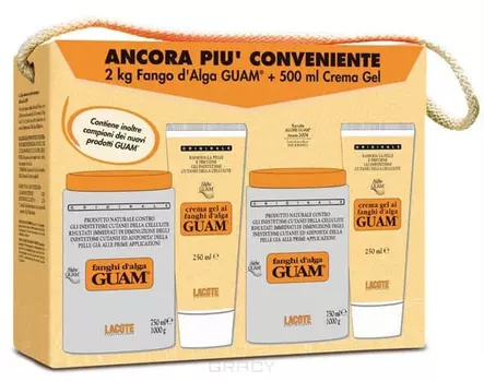 Guam, Набор Маска антицеллюлитная + Гель-лифтинг укрепляющий Fanghi D'Alga, 2 кг + 500 гр