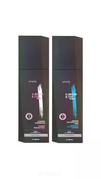H-Tokyo Pro, Набор ботокса для волос H-Brush B.Tox Capillary (ШАГ 1 + ШАГ 2) B.Tox Platinum (с синим пигментом), Набор: Шампунь глубокой очистки, Ботокс с синим пигментом, 2*1000 мл