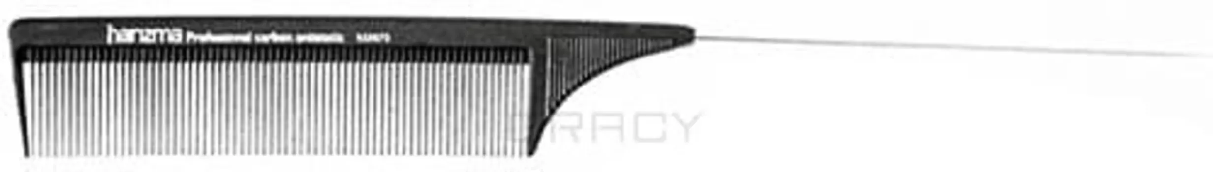 Harizma, Расческа с металлическим хвостиком (карбон), 1 шт, 23 см