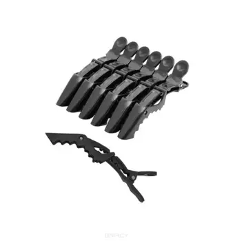 Harizma, Зажимы пластиковые усиленные medium 6 шт, черные