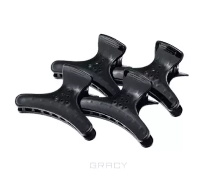 Harizma, Зажимы "бабочка" усиленные 4шт (2 цвета), 1 шт, Черный