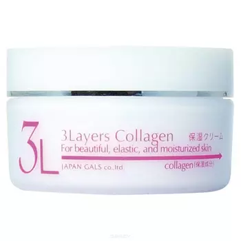 Japan Gals, Увлажняющий крем 3 Слоя Коллагена, 60 г
