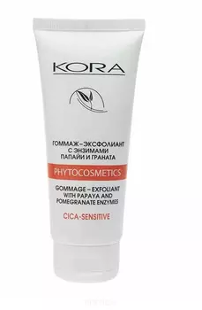 Кора, Гоммаж-эксфолиант с энзимами папайи и граната Cica-Sensetive, 100 мл