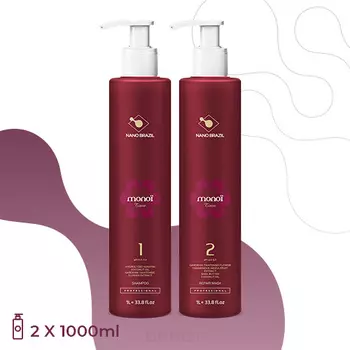 Nano Brazil, Набор для ботокса Monoi Tiare (шаг 1 + шаг 2), 2*500 мл