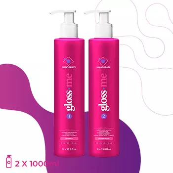 Nano Brazil, Набор для кератинового выпрямления Gloss Me (шаг 1 + шаг 2), 2*500 мл