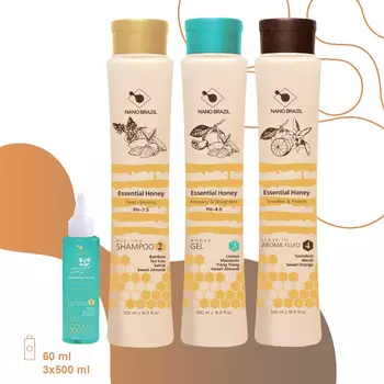 Nano Brazil, Набор Essential Honey (4 шага), 3х500 + 60 мл, 1 набор