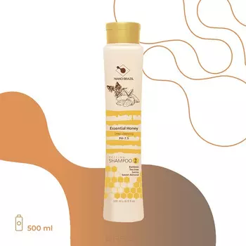 Nano Brazil, Подготавливающий пилинг шампунь Essential Honey, 500 мл