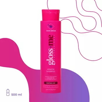 Nano Brazil, Шампунь GLOSS ME Keratin Shampoo Home Care, 500 мл