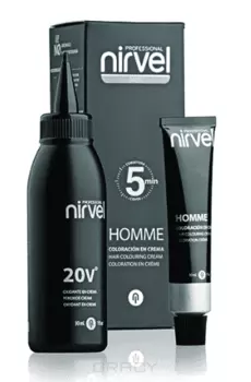 Nirvel, Краситель для волос мужской, 30 мл (4 оттенка), 30 мл + 30 мл, CT-6 (DARK CHESTNUT) тёмно-каштановый