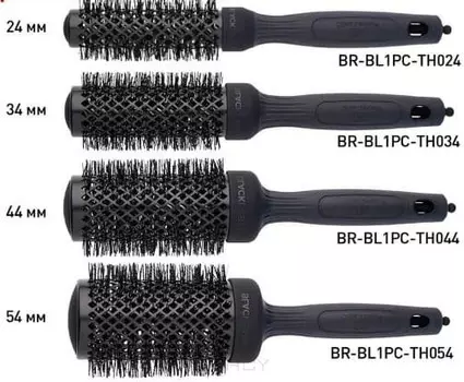 Olivia Garden, Термобрашинг для укладки волос Black Label Thermal (4 вида), 1 шт, 54 мл