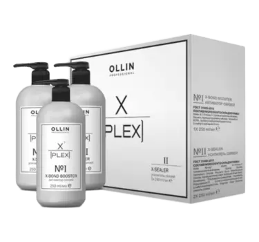 OLLIN, Набор X-PLEX №1 X-Bond Booster Активатор связей 1х250мл; №2 X-Sealer Усилитель связей 2х250мл, 1х250мл+2х250мл