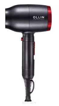 OLLIN, Профессиональный фен для волос с функцией ионизации OL-7120, черный, 1 шт