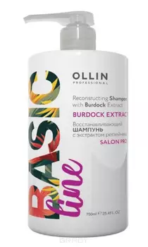 OLLIN, Восстанавливающий шампунь с экстрактом репейника Reconstructing Shampoo with Burdock Extract, 750 мл