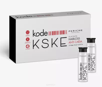 Periche, Комплекс плацентарный против выпадения волос Kode KSKE Placenta, 10 амп*10 мл