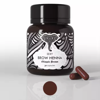 Sexy Brow Henna, Коричневая хна для окрашивания бровей 30 капсул, 6 г