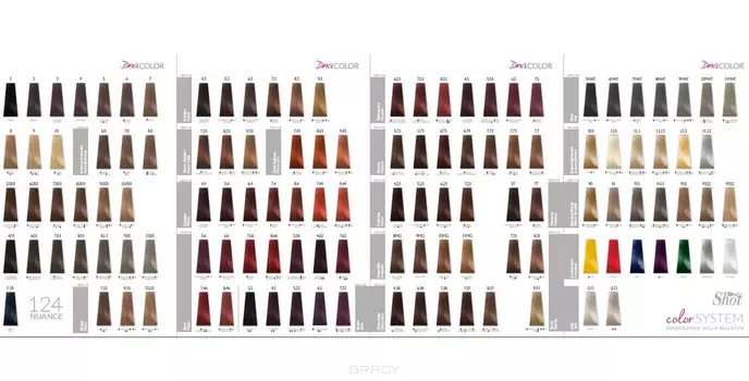 Shot, Палитра оттенков крем-краски с коллагеном Dna Color 102 оттенка, 1 шт