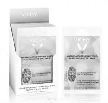 Vichy, Очищающая поры маска с глиной саше, 2х6 мл