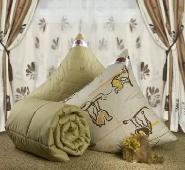 Одеяло зимнее iv6126 (верблюжья шерсть, тик) 2 спальный (172*205)