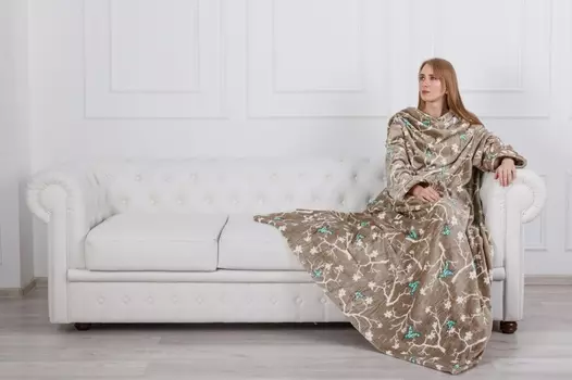 Покрывало-плед с рукавами iv87324 (велсофт) 140х180