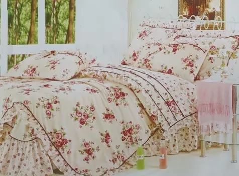 Постельное белье iv29537 (поплин) 2 спальный с Евро простынёй