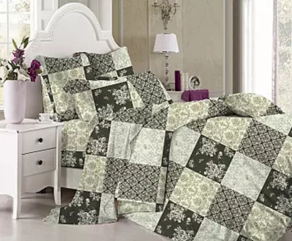 Постельное белье iv29545 (поплин) 2 спальный с Евро простынёй