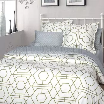 Постельное белье iv36674 (сатин) 2 спальный с Евро простынёй