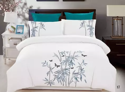 Постельное белье iv43062 с вышивкой (сатин) Евро-1