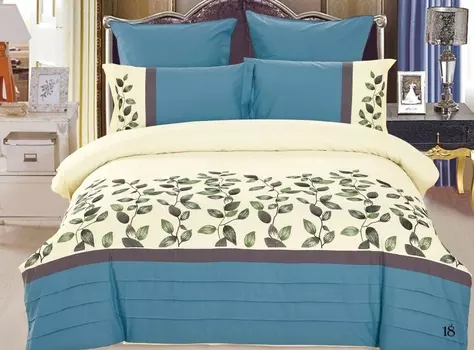 Постельное белье iv43065 с вышивкой (сатин) 2 спальный с Евро простынёй