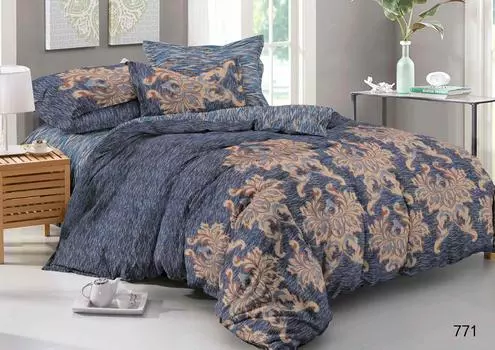 Постельное белье iv53270 (сатин) 2 спальный с Евро простынёй