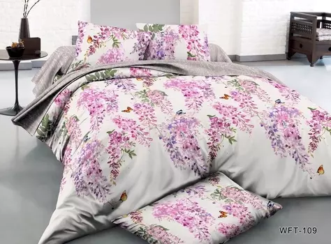 Постельное белье iv54593 (сатин) 2 спальный с Евро простынёй