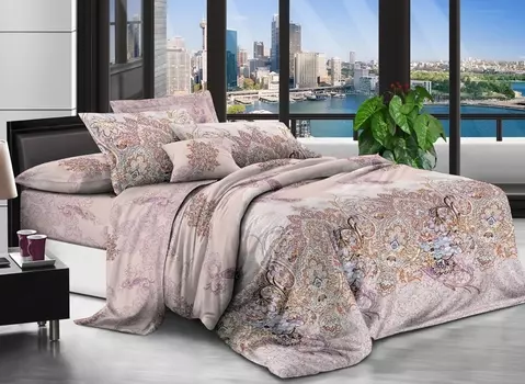 Постельное белье iv59999 (жатка) 2 спальный с Евро простыней (простыня на резинке)