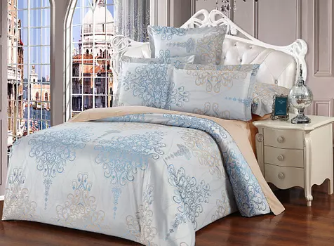 Постельное белье iv66002 (сатин-жаккард) 2 спальный с Евро простынёй