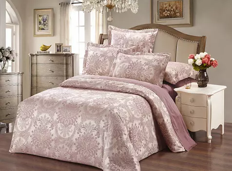 Постельное белье iv66007 (сатин-жаккард) 2 спальный с Евро простынёй