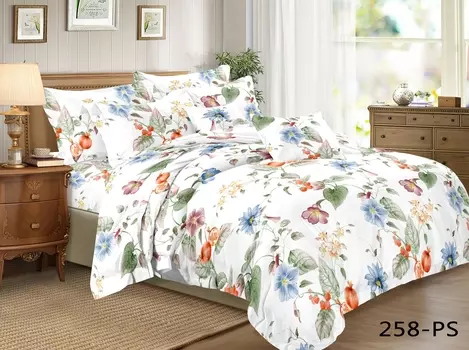 Постельное белье iv68082 (полисатин) 2 спальный с Евро простынёй