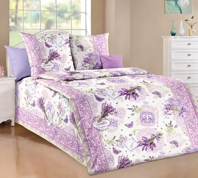 Постельное белье iv7064 сиреневый (бязь) 1,5 спальный