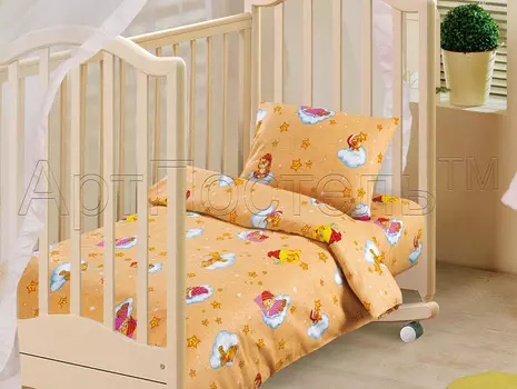Постельное белье iv7395 желтое (бязь) Ясельный