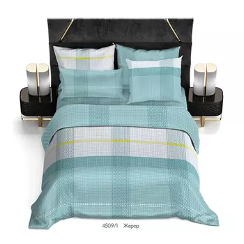 Постельное белье iv74594 (сатин) 2 спальный с Евро простынёй